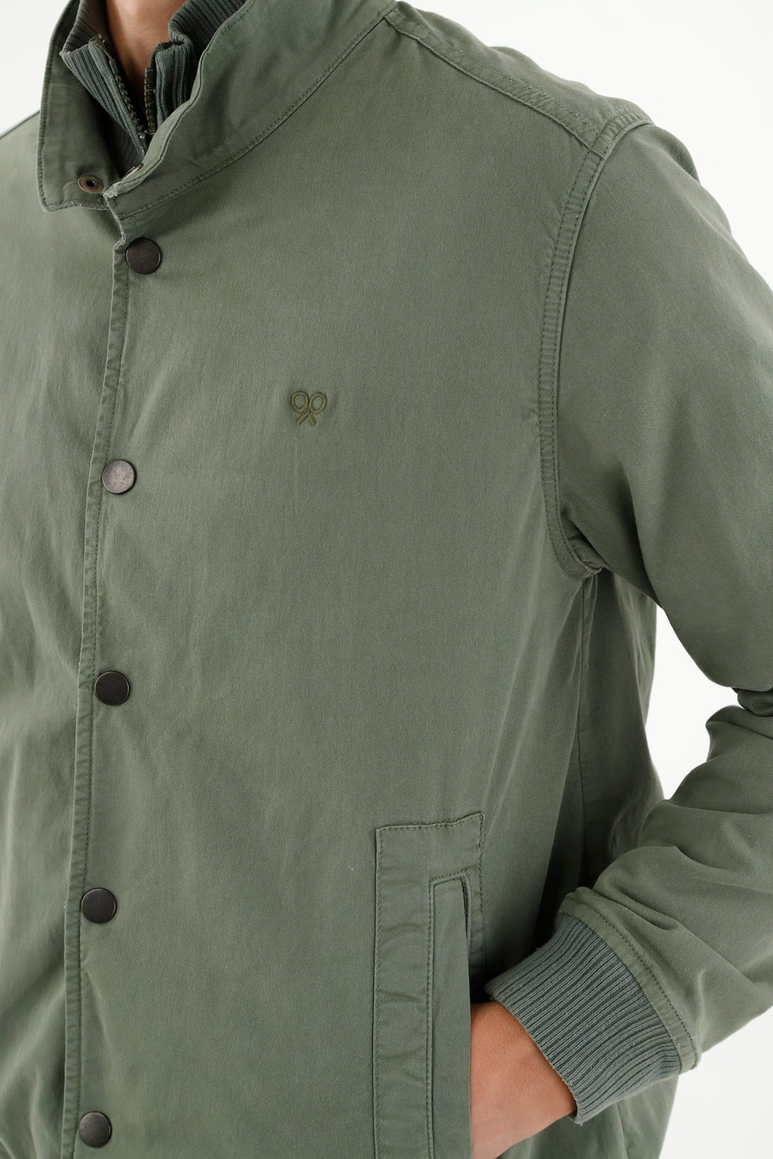 Chaqueta en drill confort verde para hombre