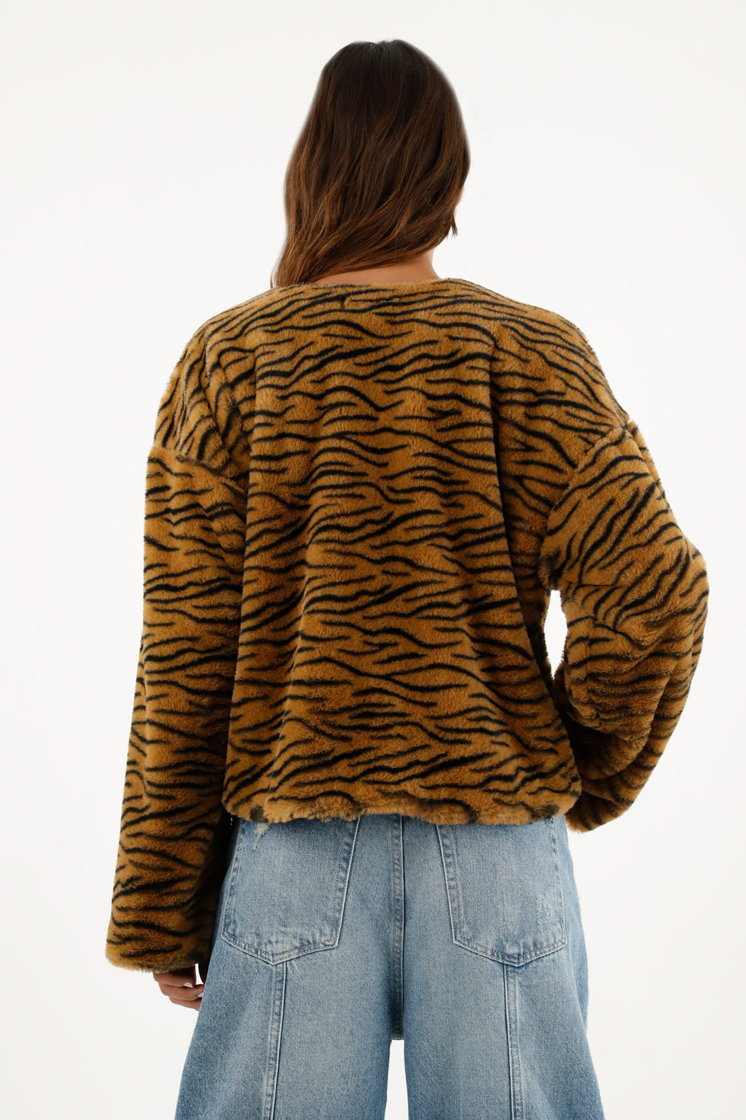 Women's Faux Fur Animal Print Jacket