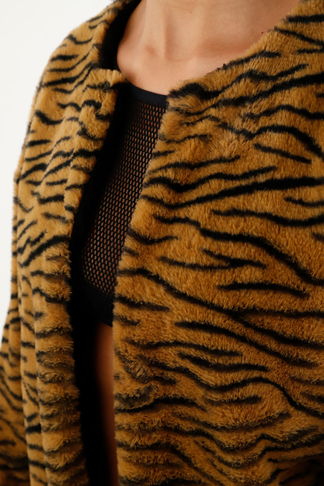 Women's Faux Fur Animal Print Jacket