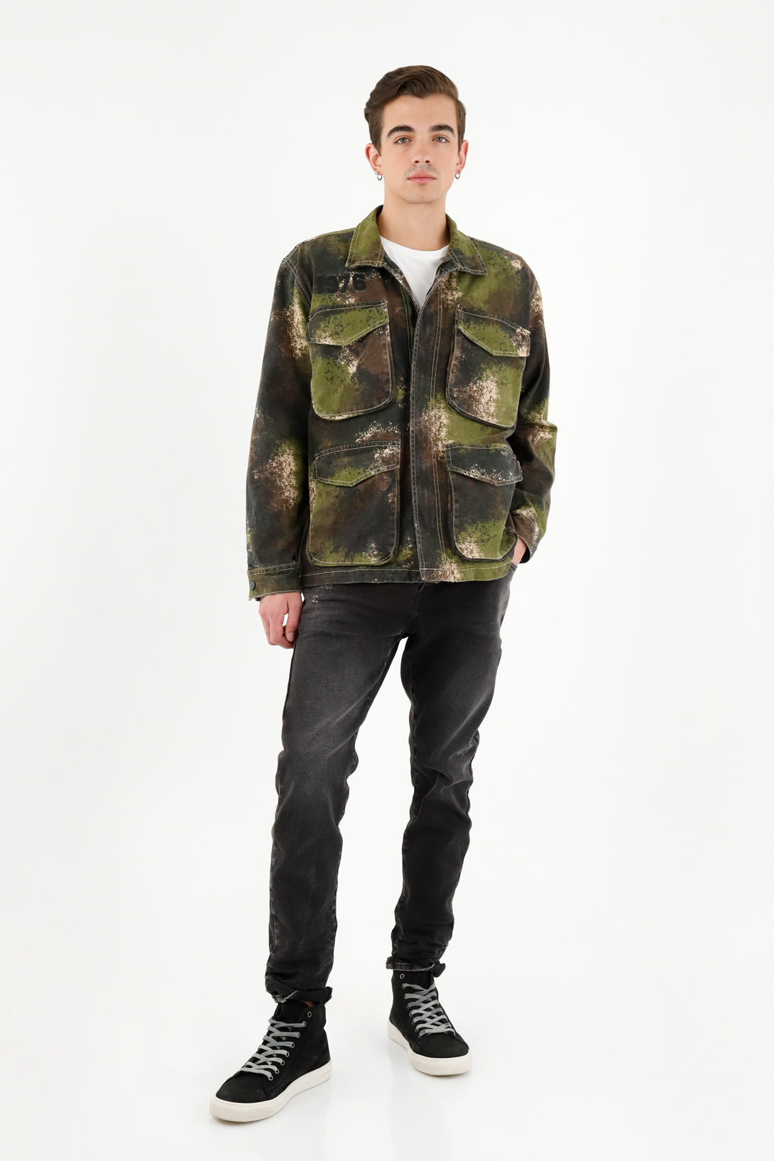 Men's Printed Parka Coat