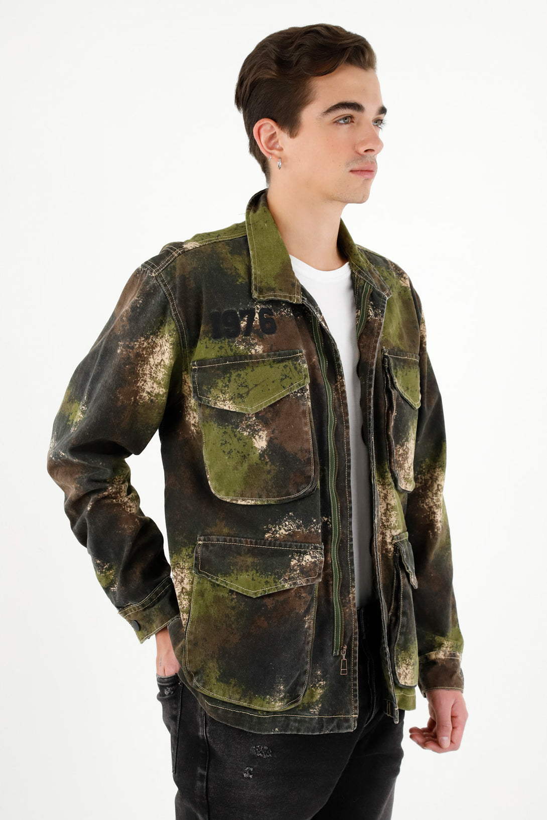 Men's Printed Parka Coat