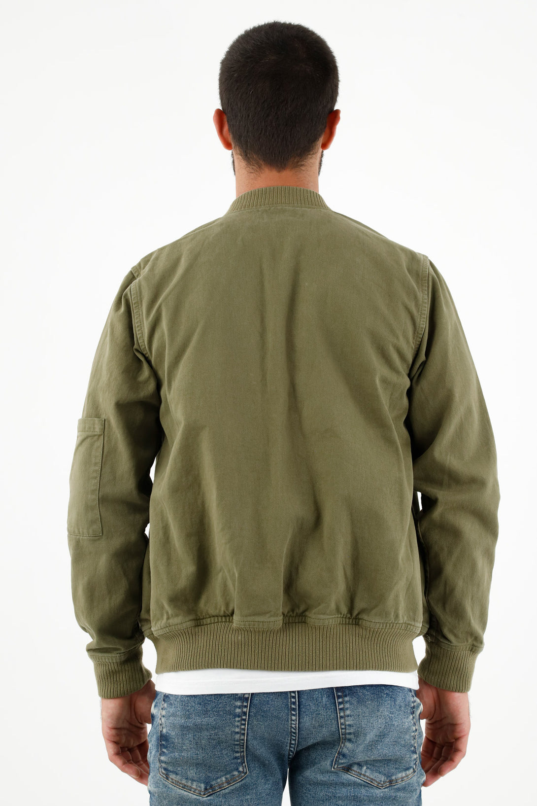 Chaqueta tipo Bomber verde para hombre