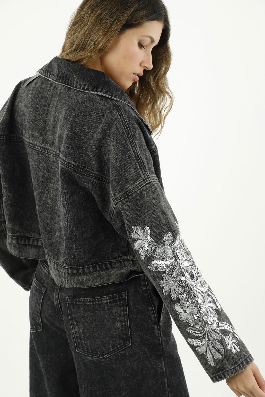 Women's Black Embellished Jacket