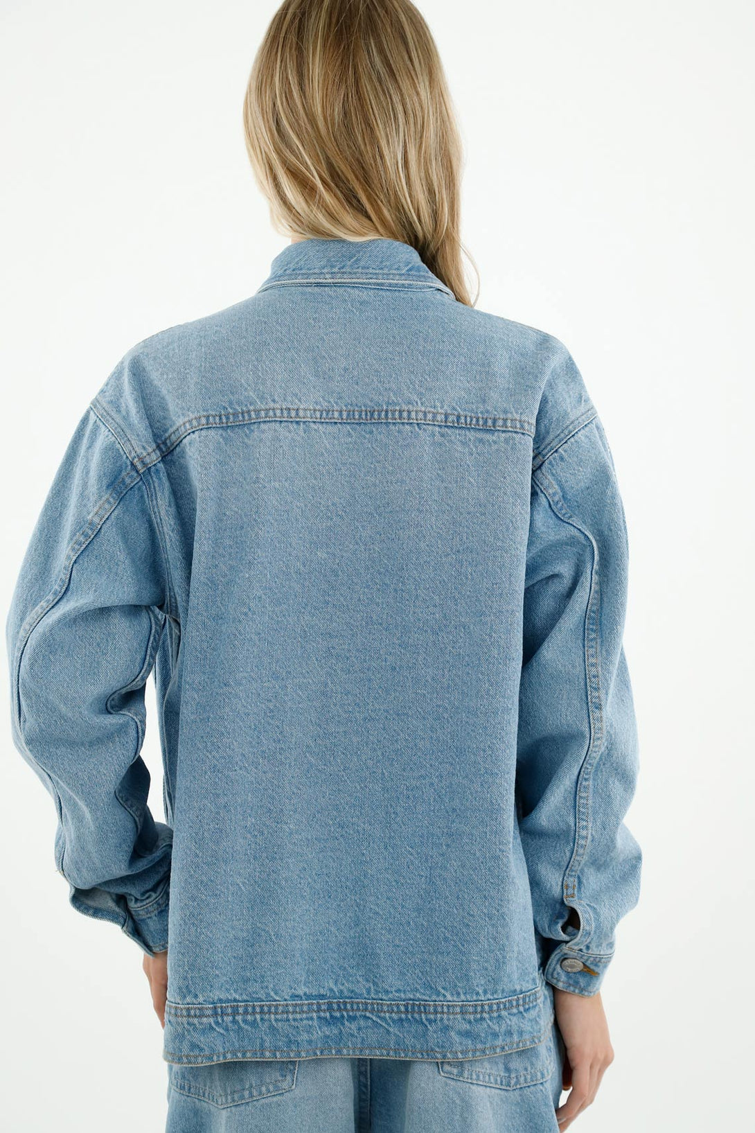 Women's Blue Embellished Jacket