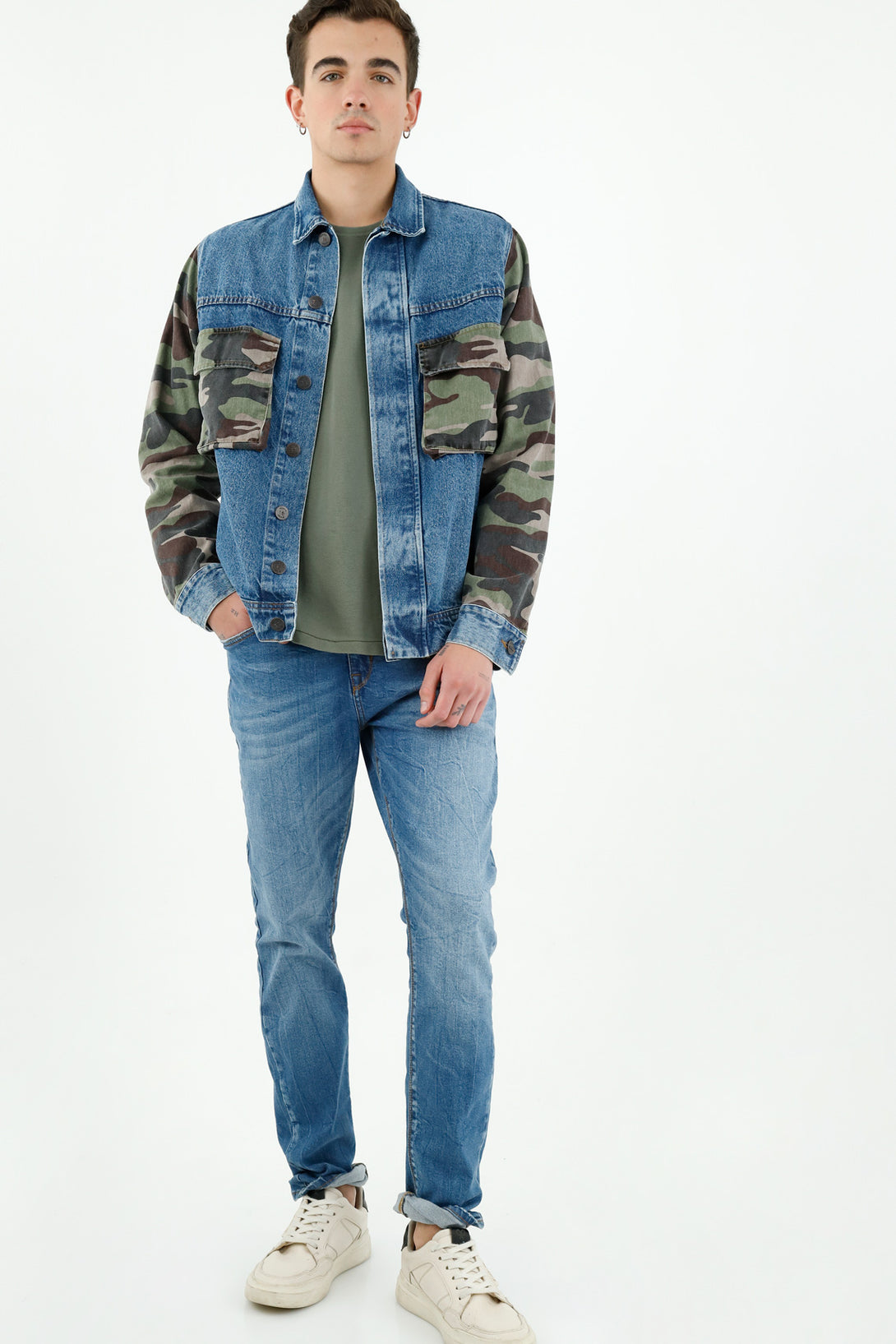 Men's Blue Cargo Pocket Jacket