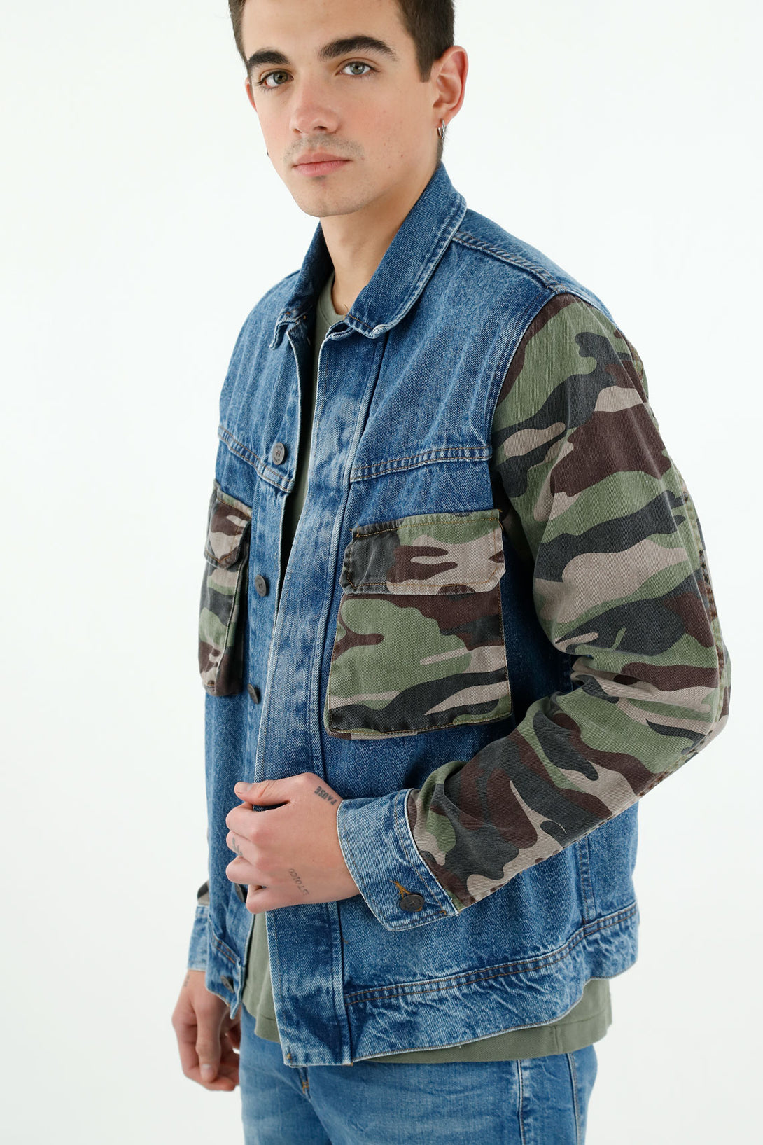 Men's Blue Cargo Pocket Jacket