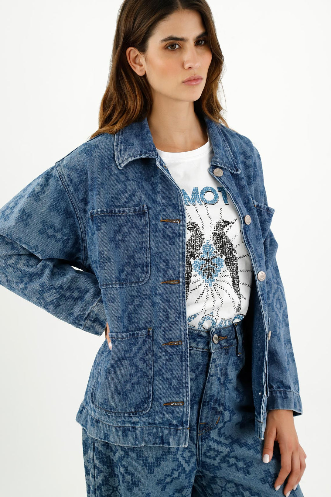 Chaqueta oversize azul para mujer