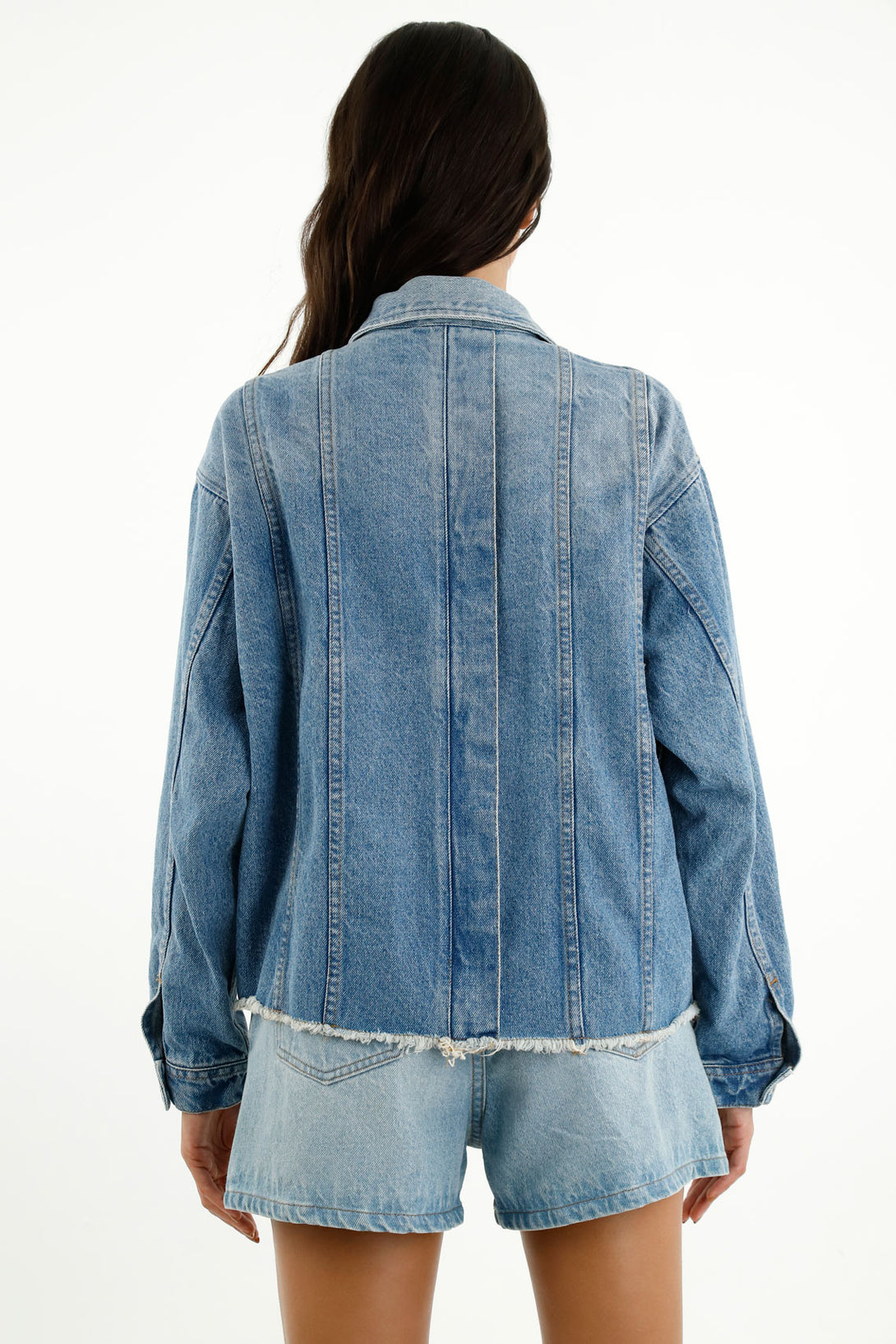 Chaqueta oversize azul para mujer