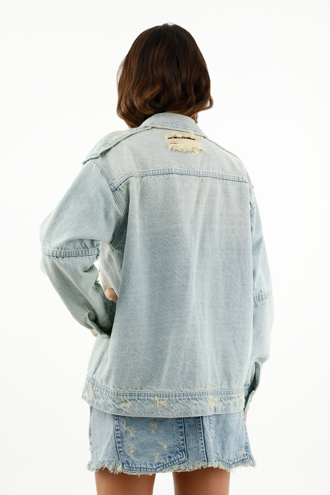 Women's Blue Embellished Jacket