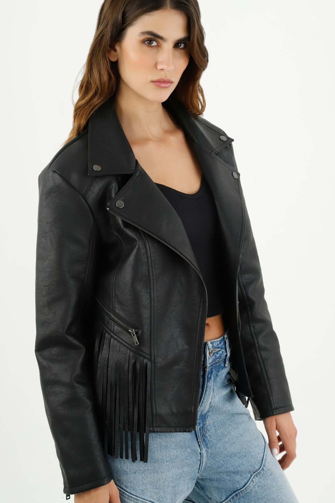 Women's Black Biker Jacket