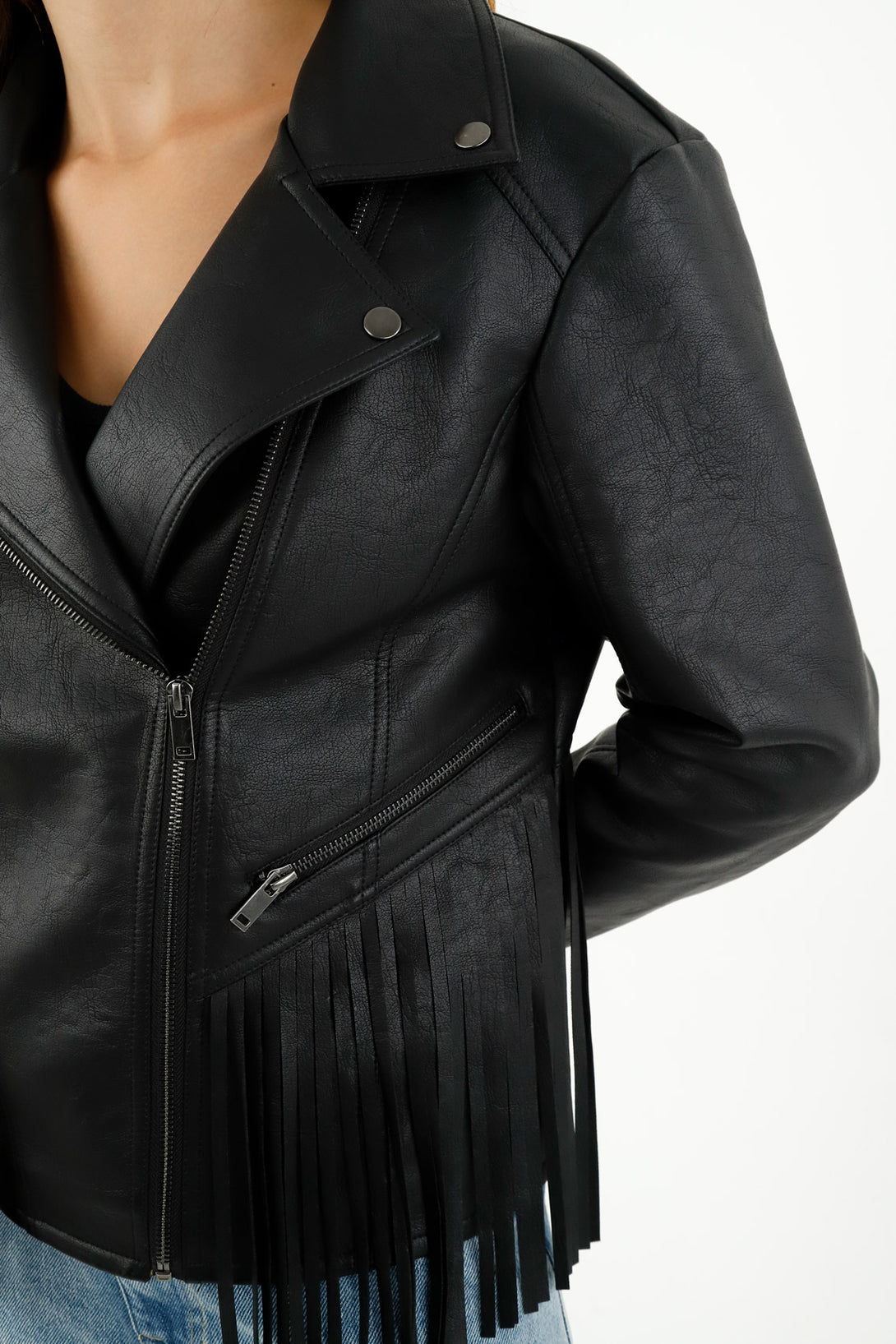 Women's Black Biker Jacket