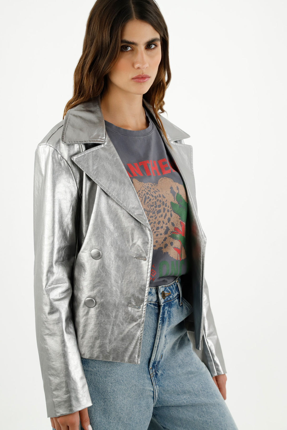 Women's Metallic Blazer Jacket