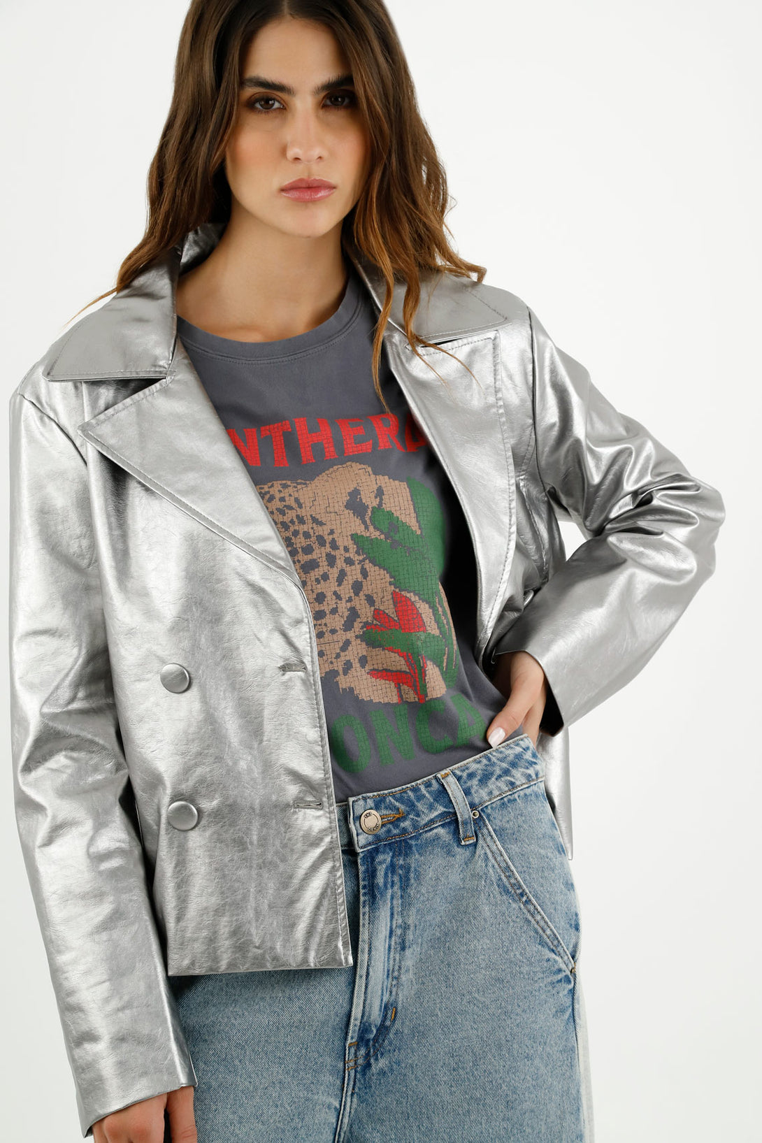 Women's Metallic Blazer Jacket