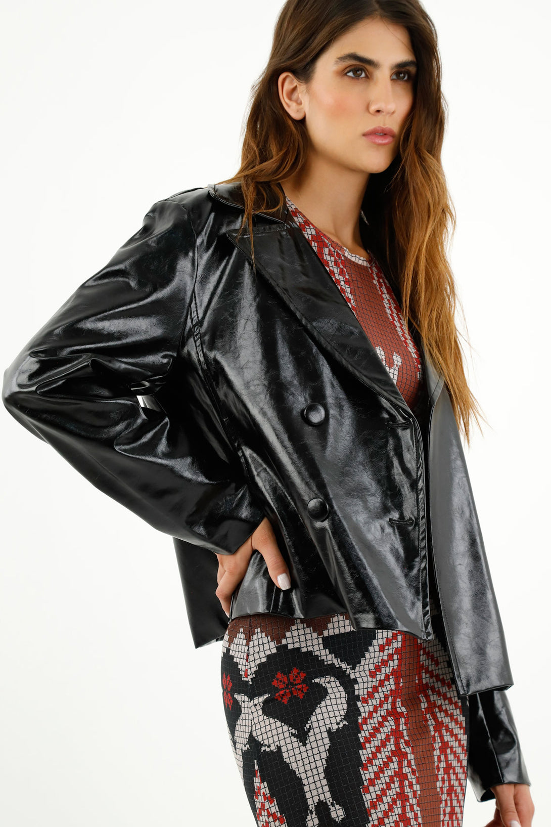 Chaqueta tipo blazer negra para mujer