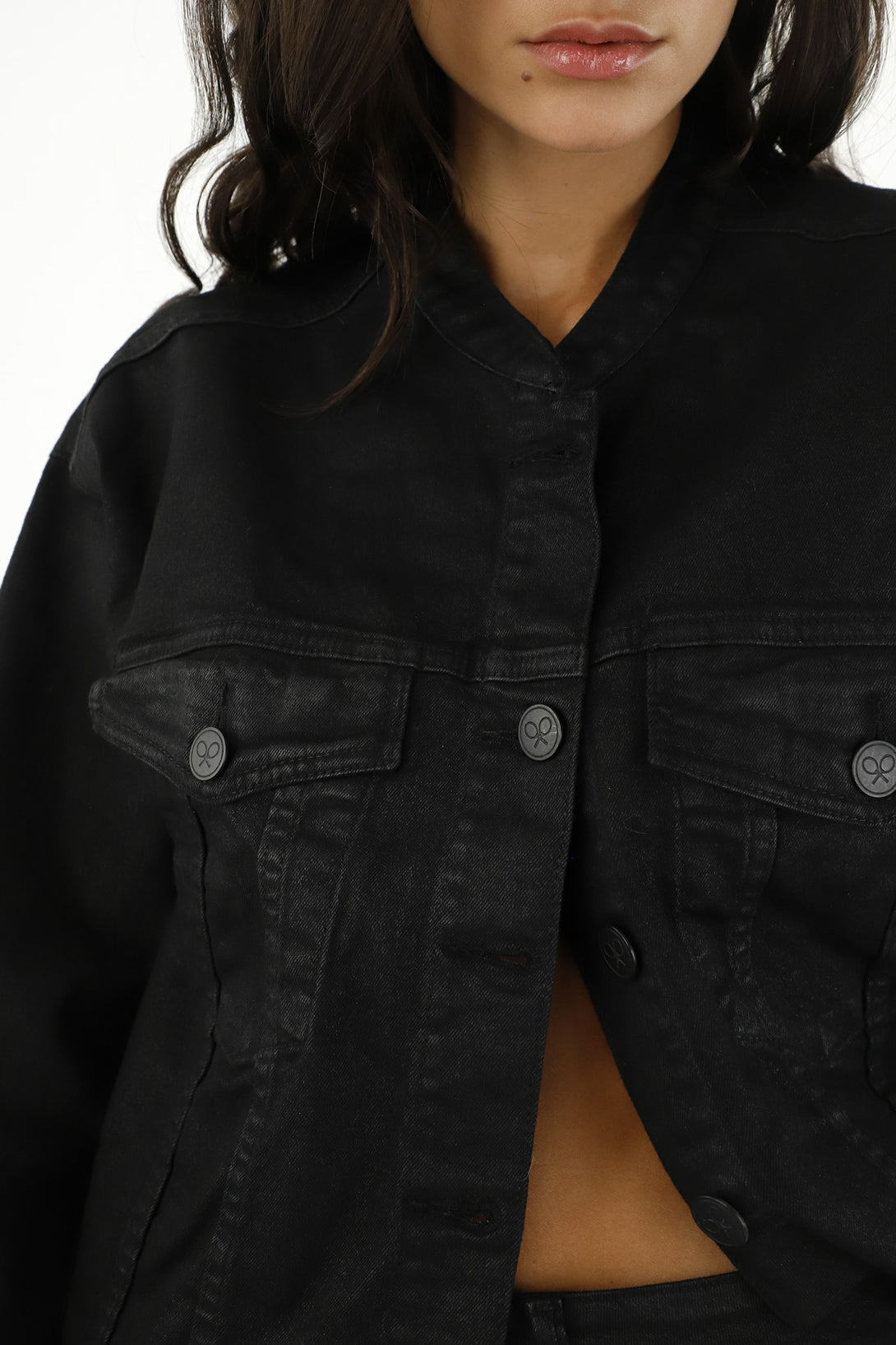 Chaqueta oversize negra para mujer