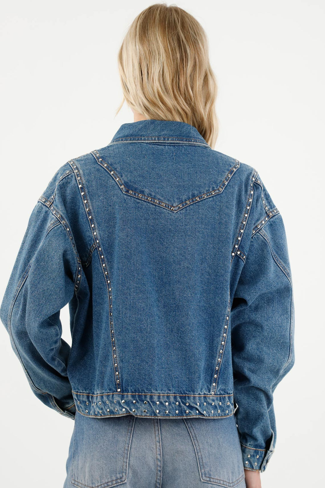 Chaqueta con taches azul para mujer