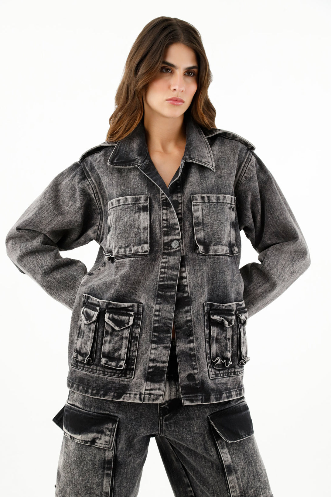 Women's Black Cargo Jacket