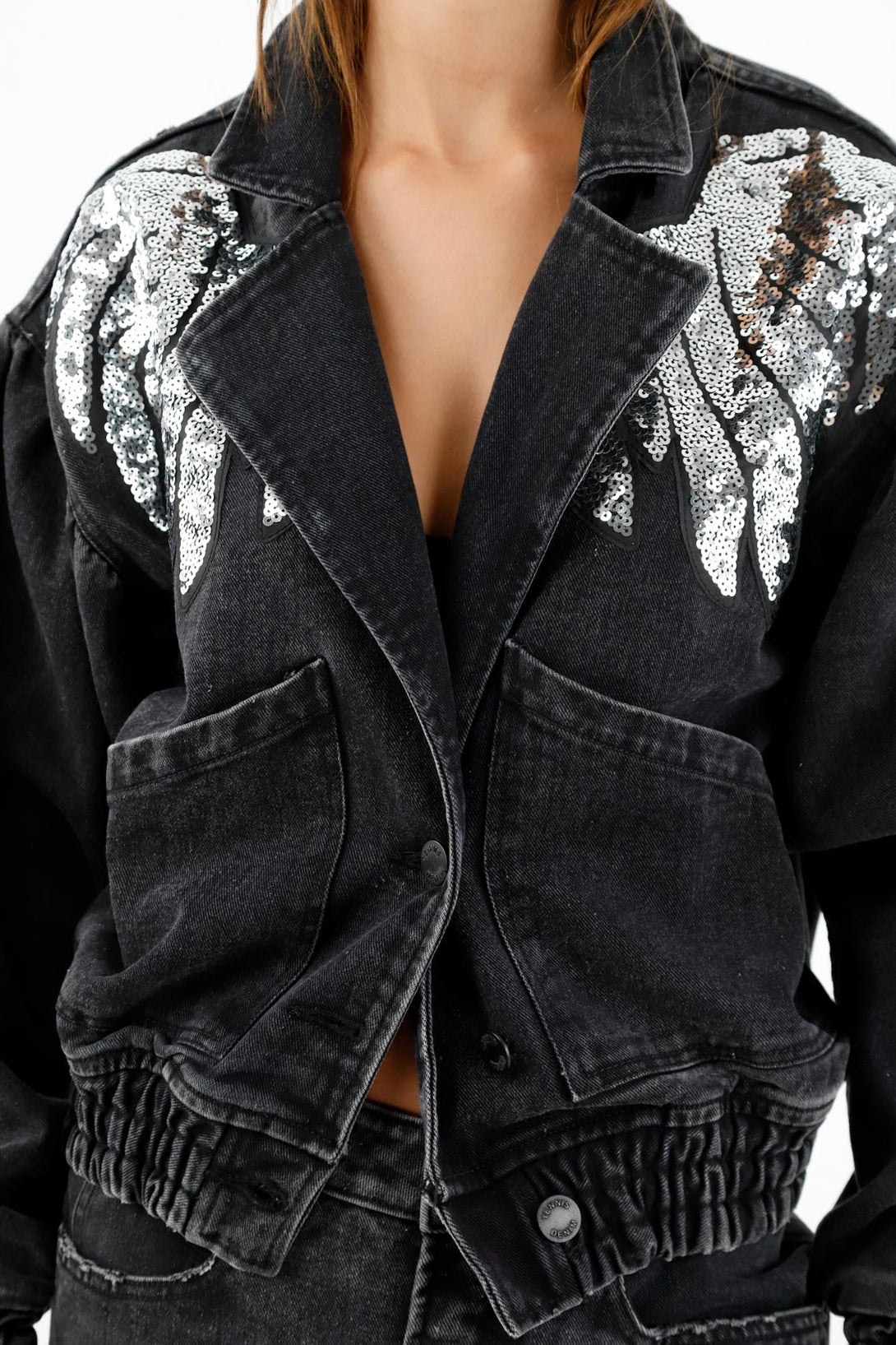 Women's Black Embellished Jacket