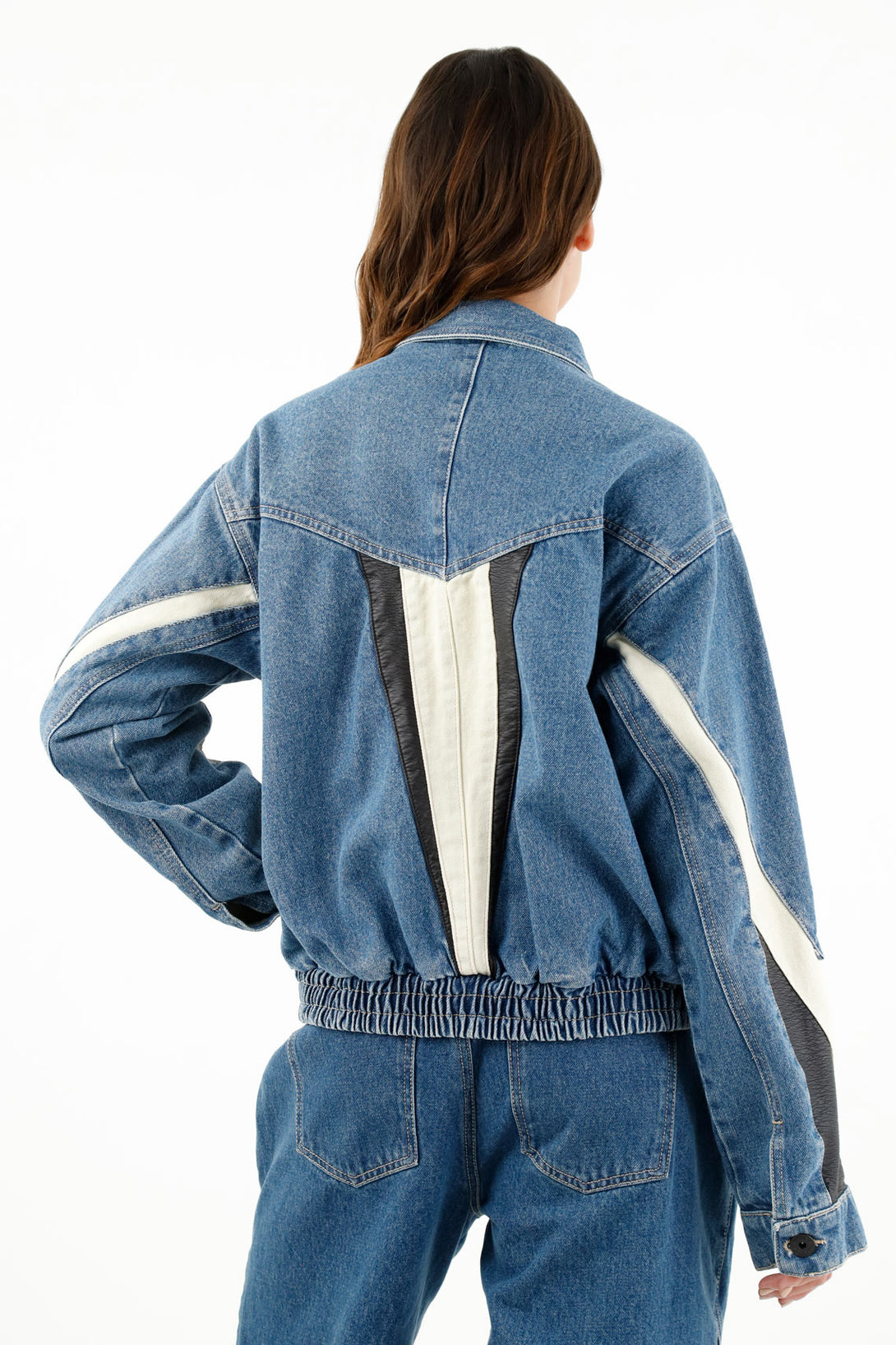 Women's Blue Patchwork Jacket