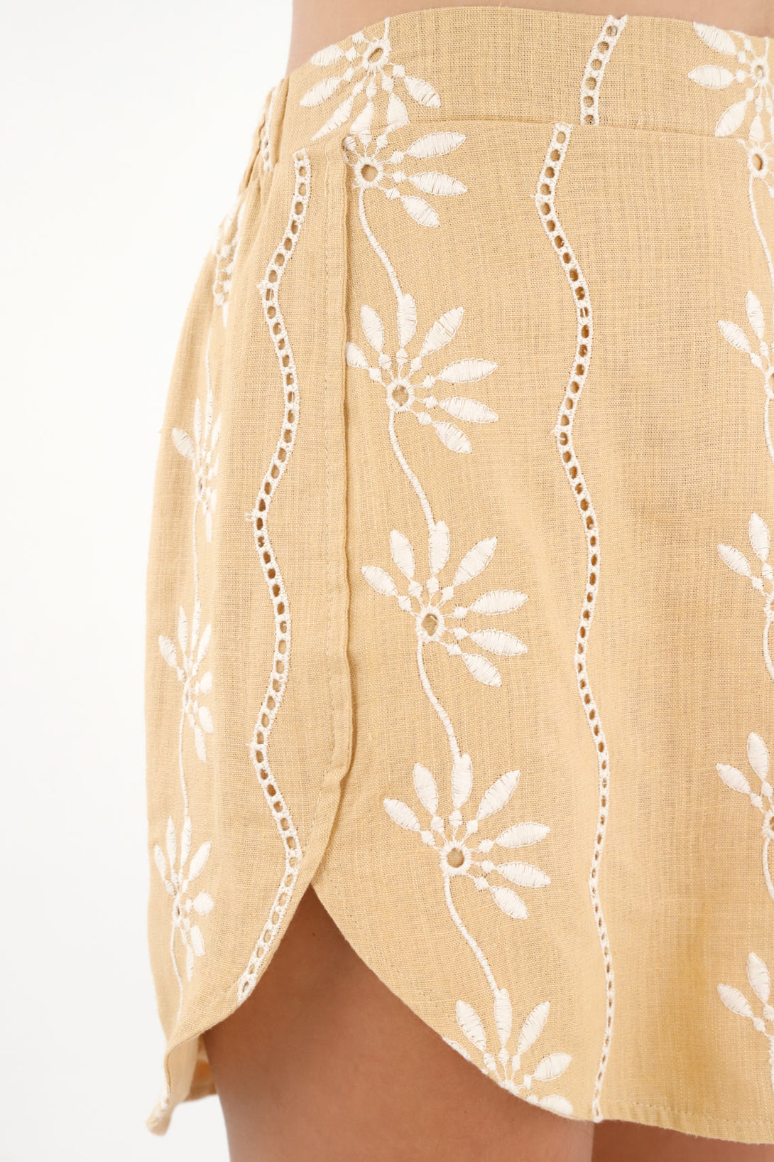 Women's Brown Embroidered Skirt