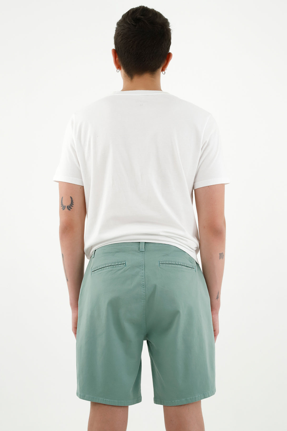 Bermuda tipo chino verde para hombre