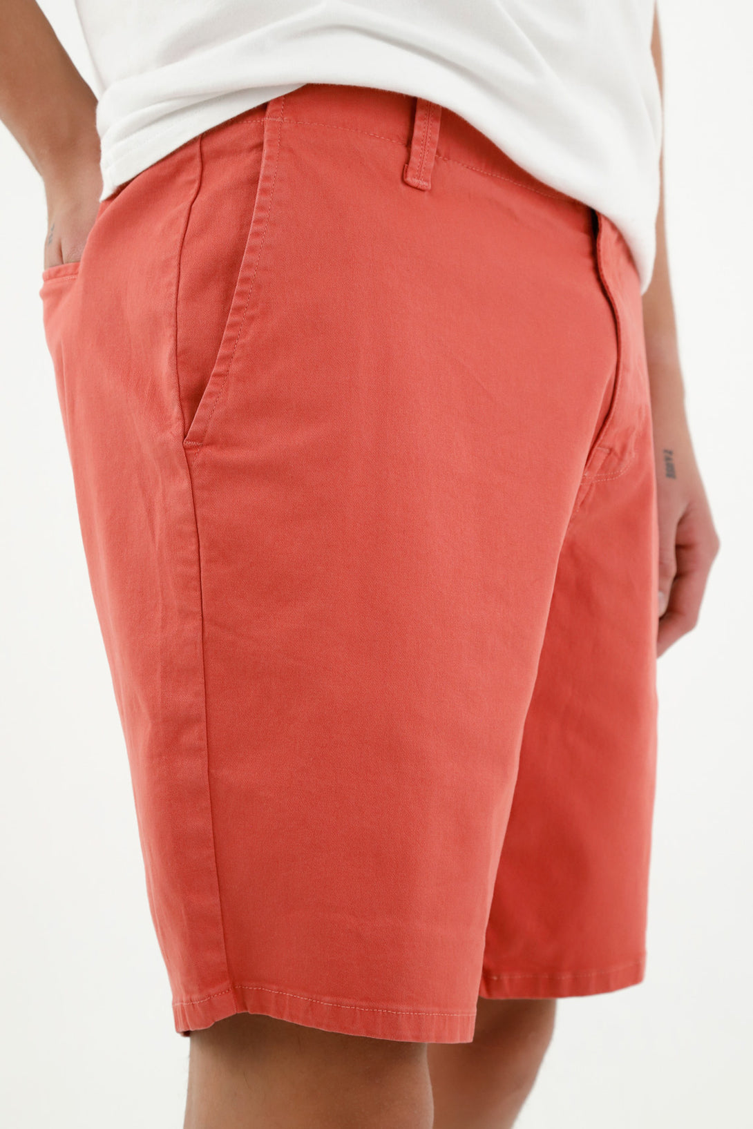 Men's Orange Chino Shorts