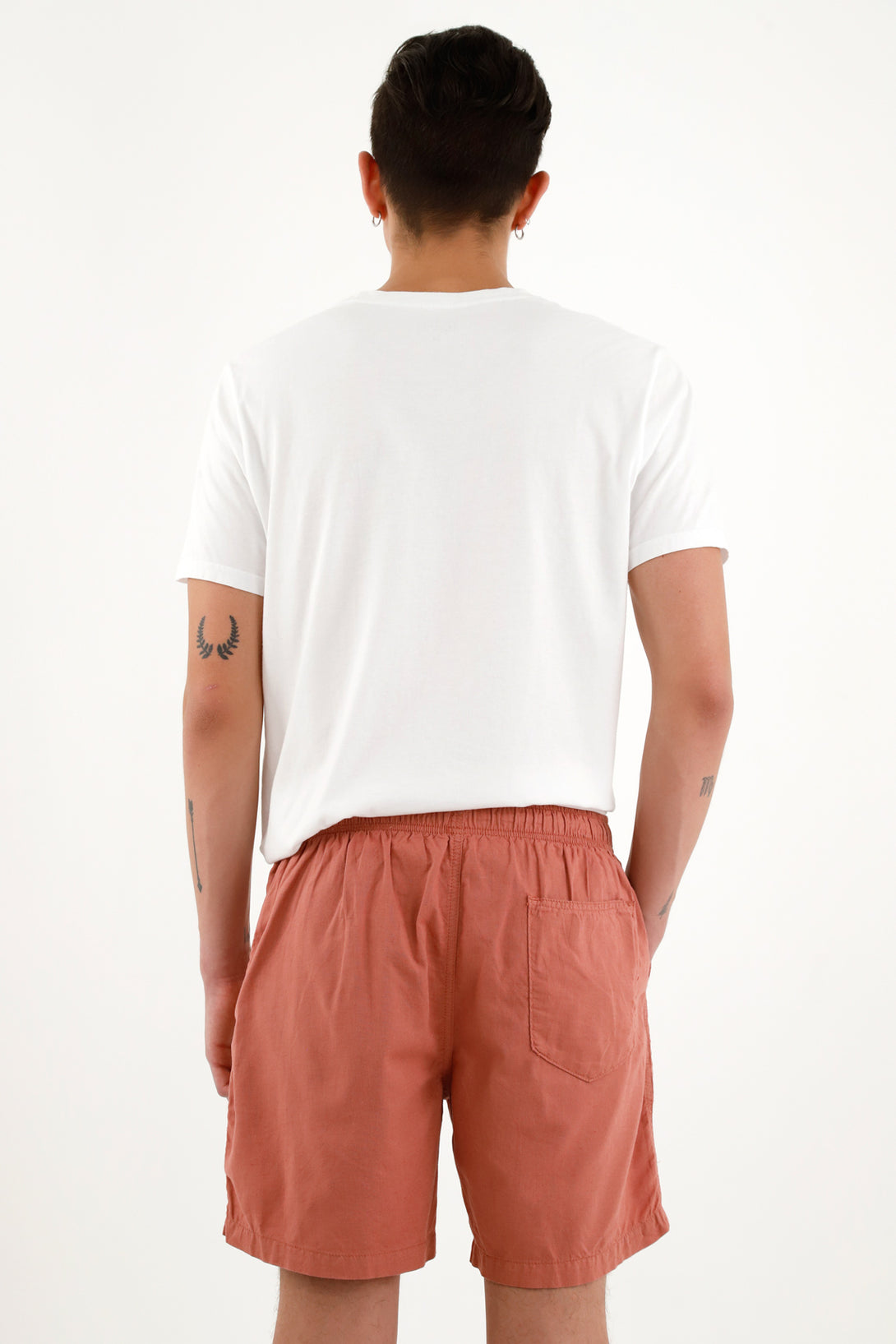 Men's Orange Drawstring Waist Shorts