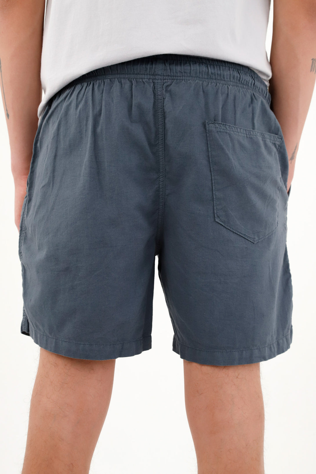 Men's Blue Drawstring Waist Shorts