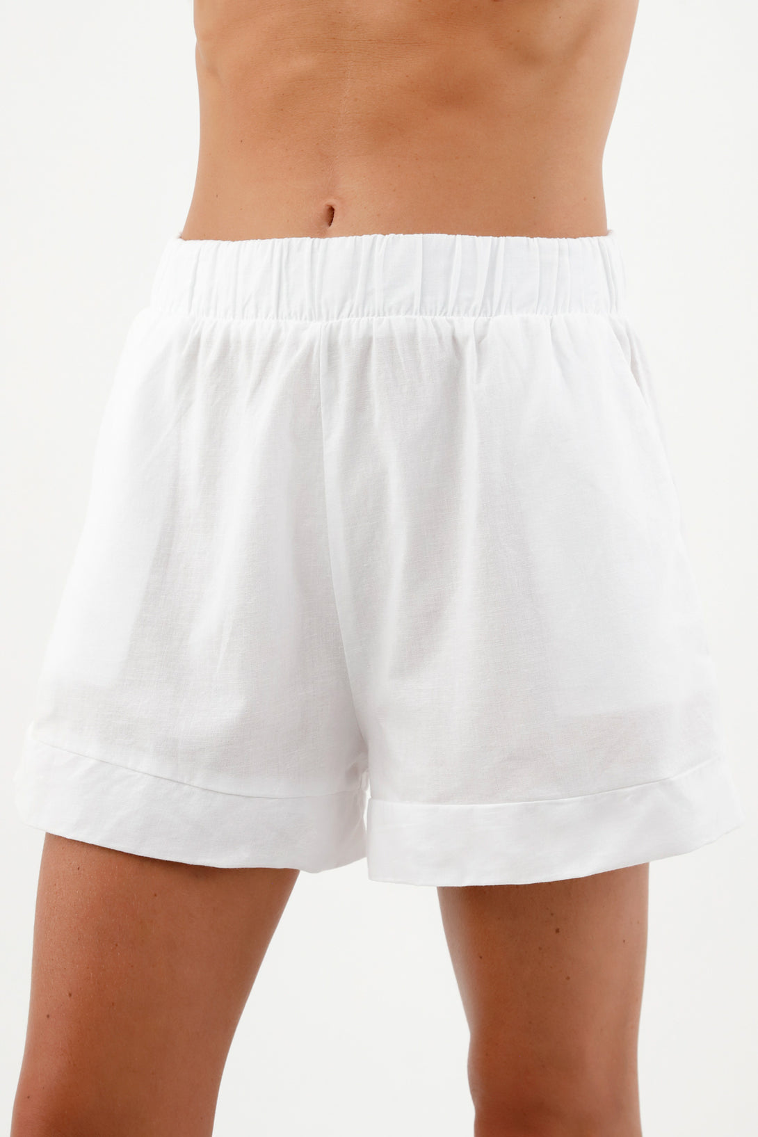 Women's White Shorts with Pockets