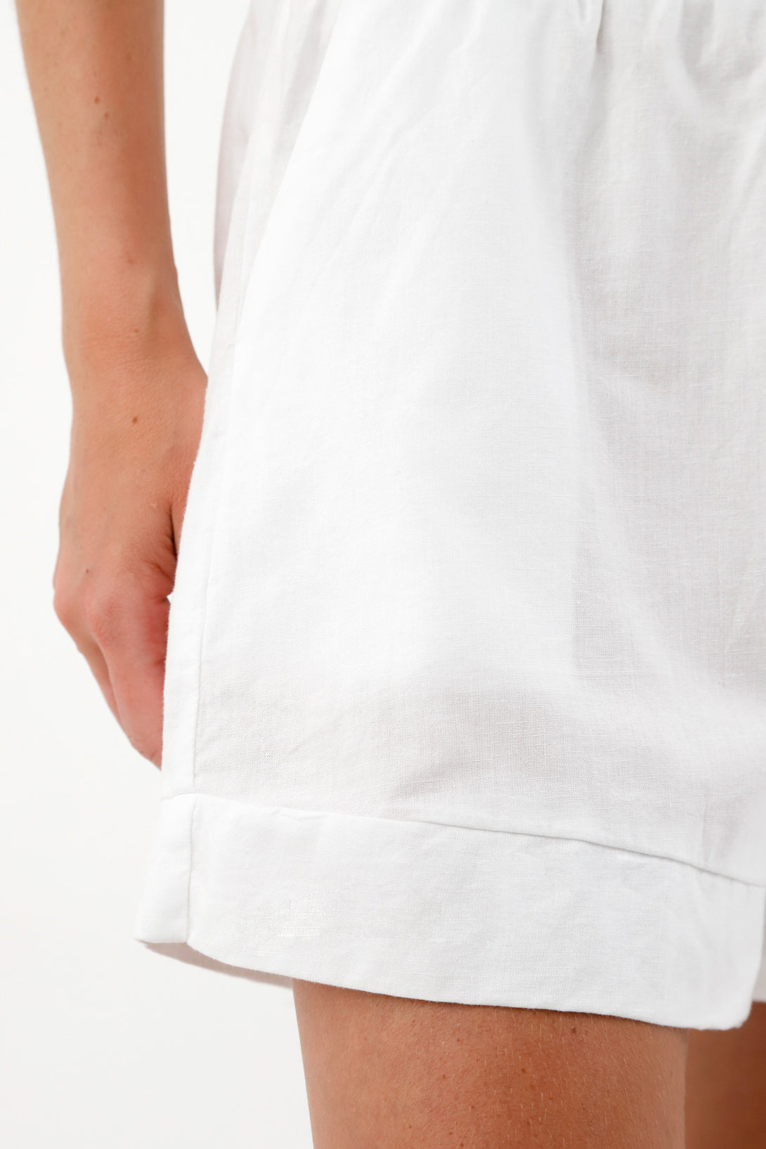 Women's White Shorts with Pockets