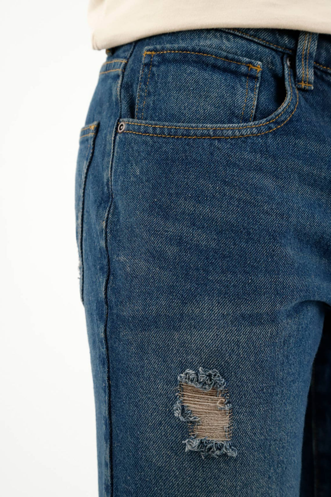 Men's Blue Five-Pocket Shorts