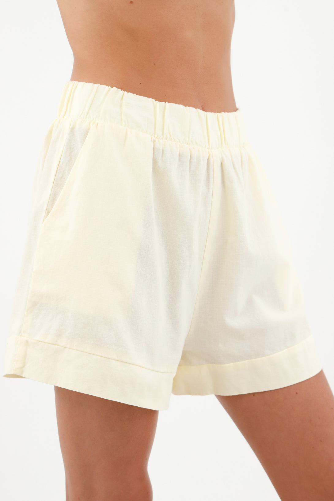 Women's Yellow Shorts with Pockets