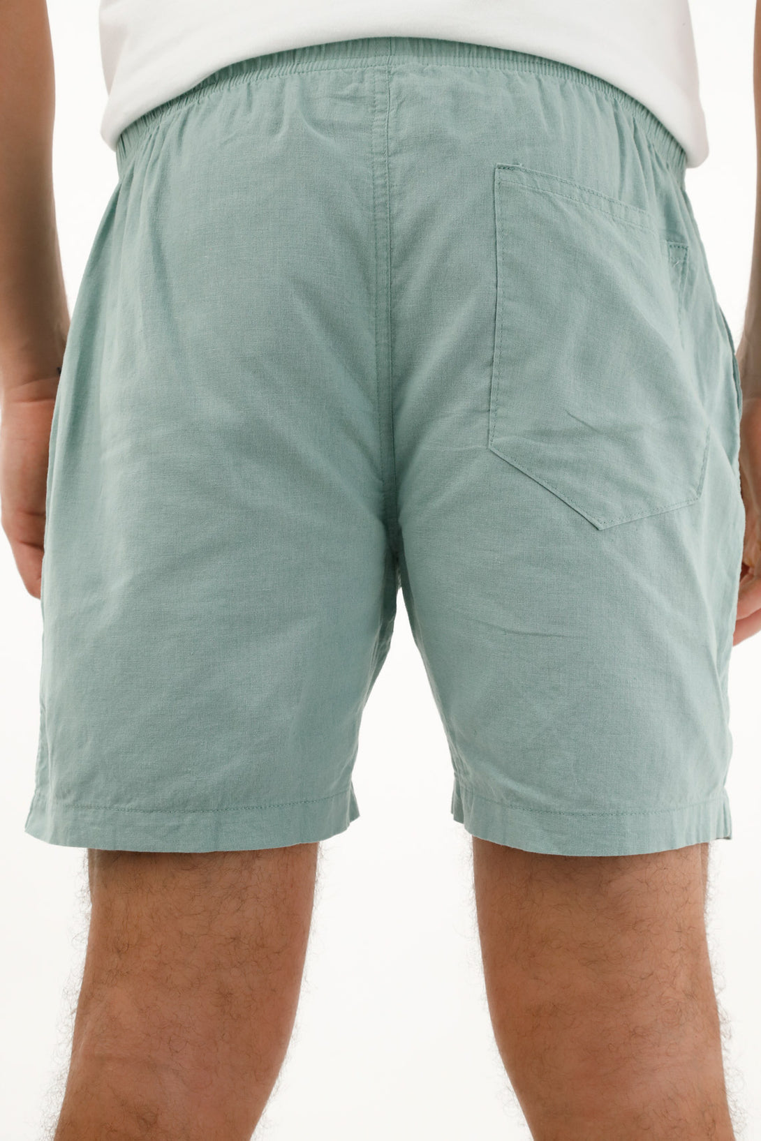 Men's Green Elastic Waist Bermuda Shorts