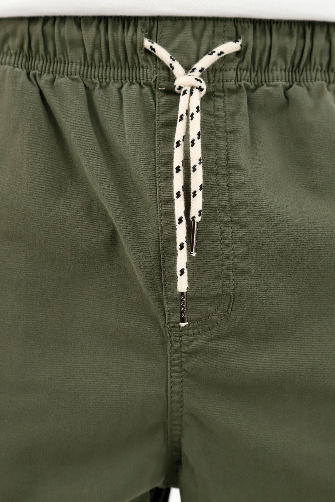 Men's Green Elastic Waistband Shorts