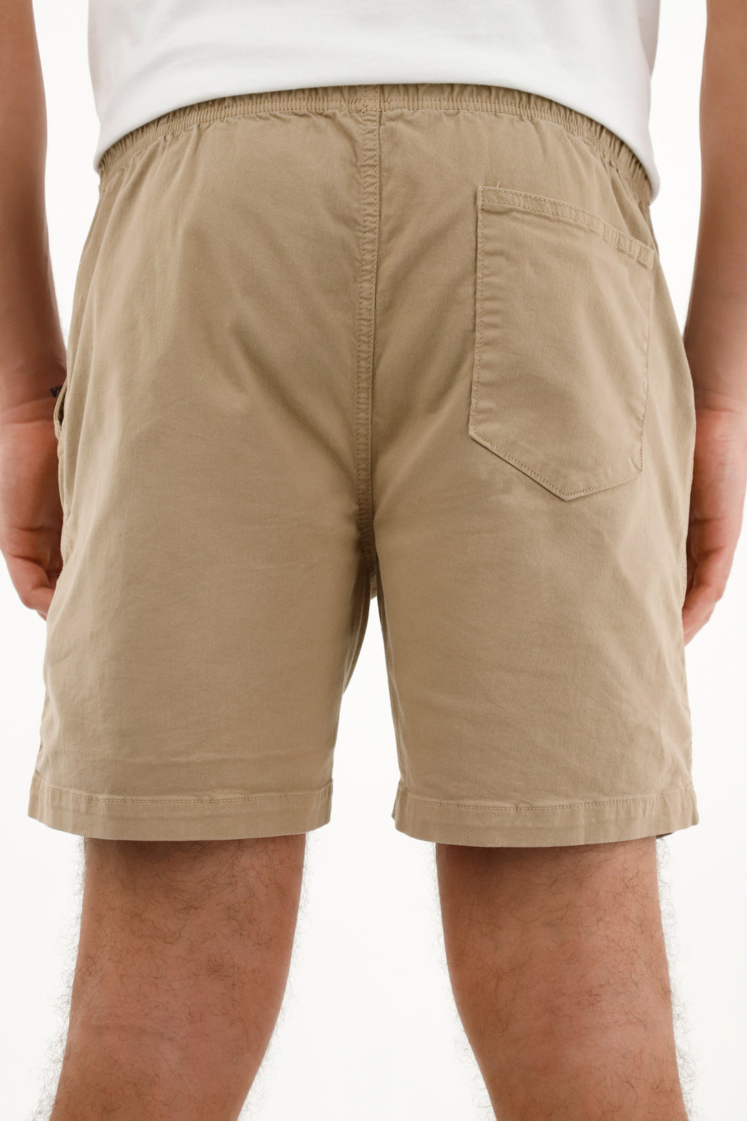 Men's Brown Elastic Waist Bermuda Shorts