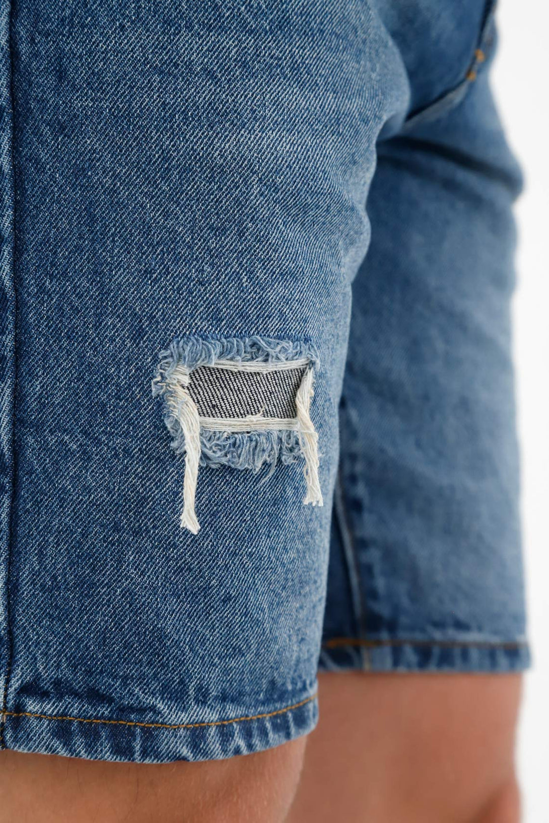 Men's Distressed Blue Shorts