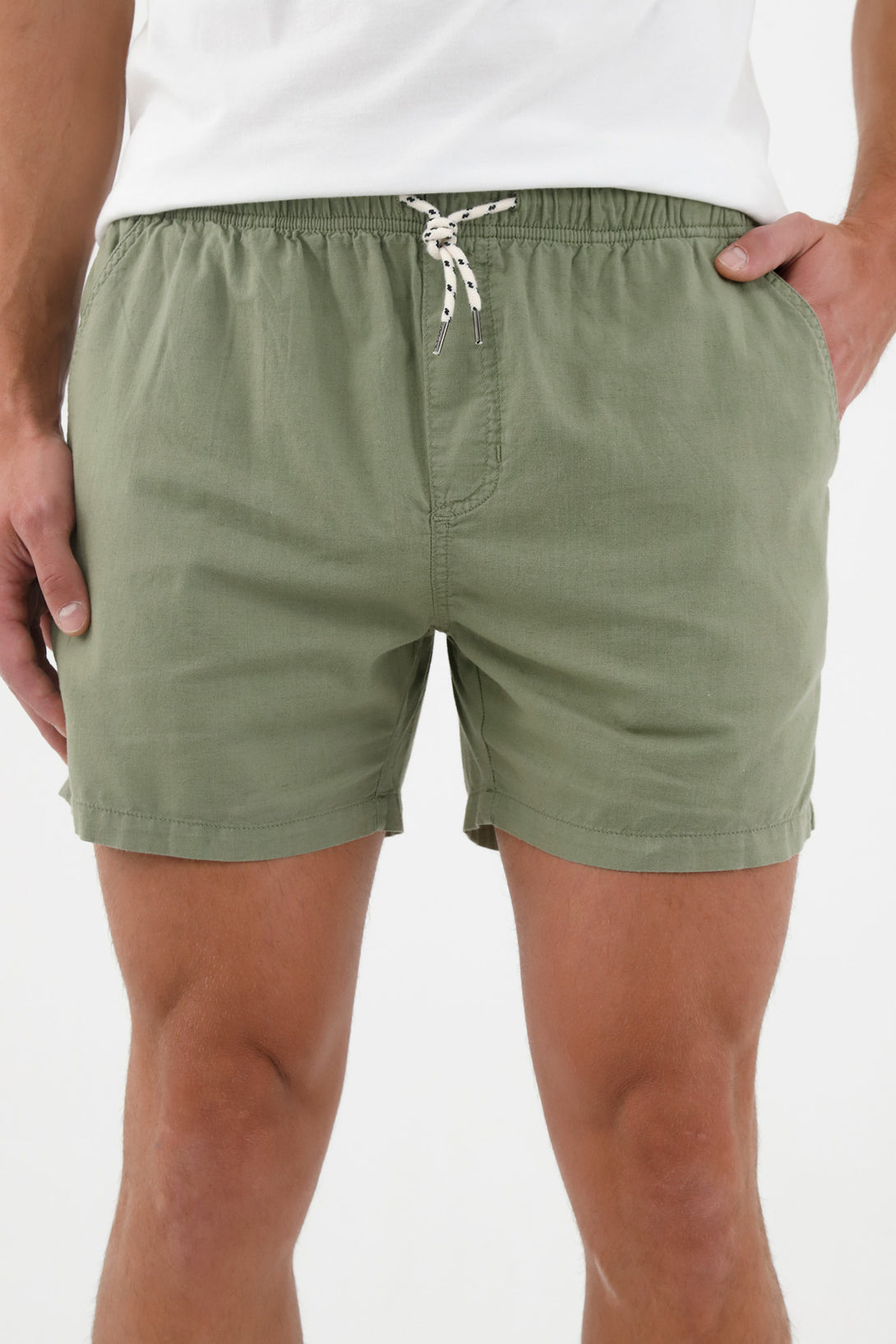 Men's Green Shorts with Side Pockets