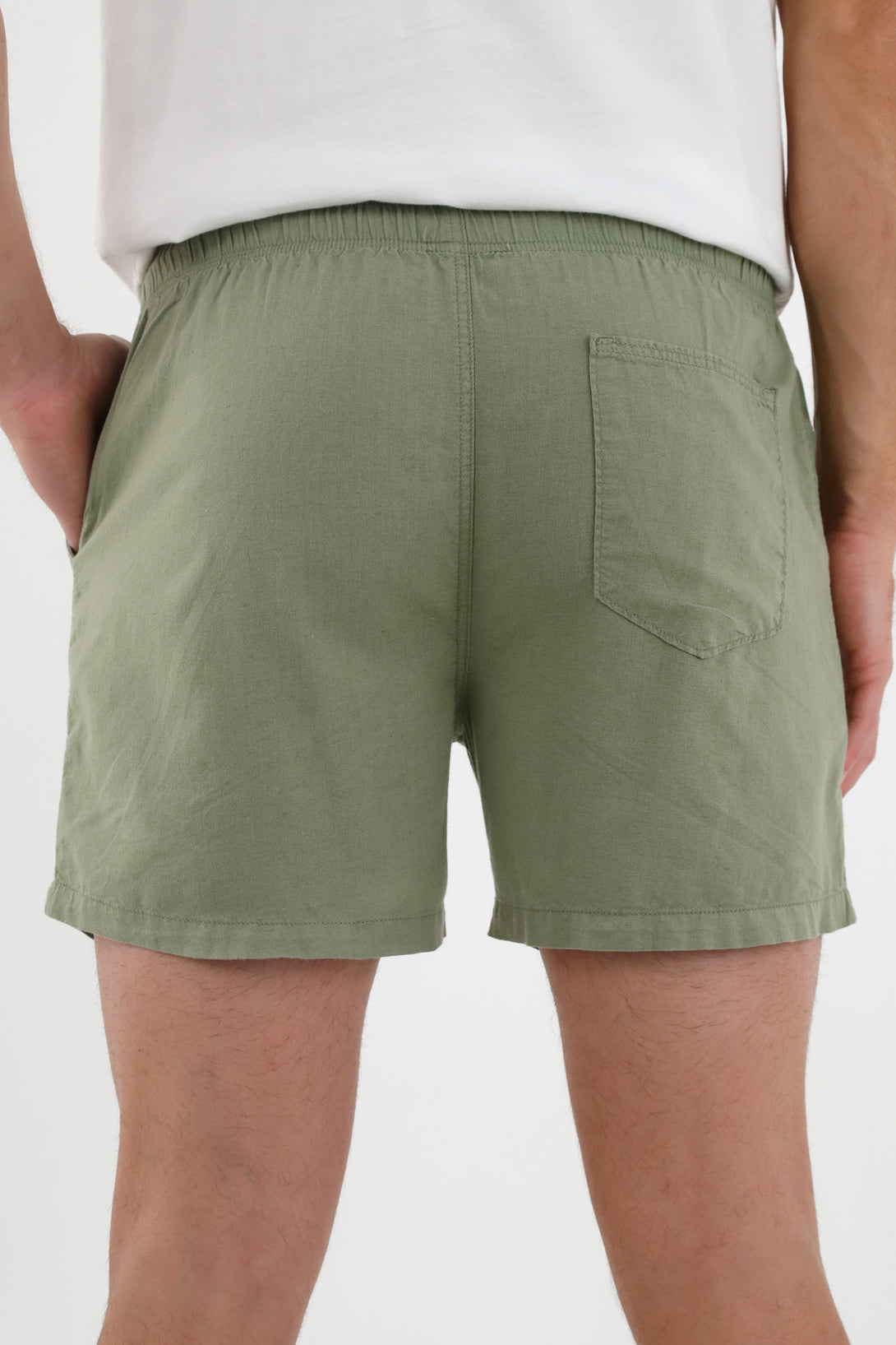 Men's Green Shorts with Side Pockets