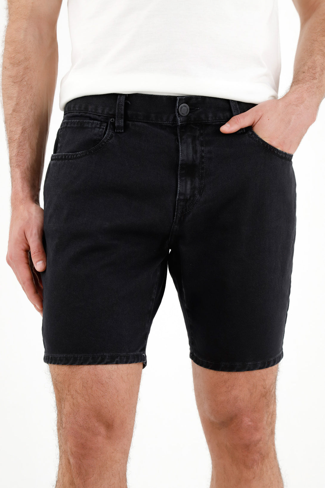 Bermuda negra tipo Nudy para hombre