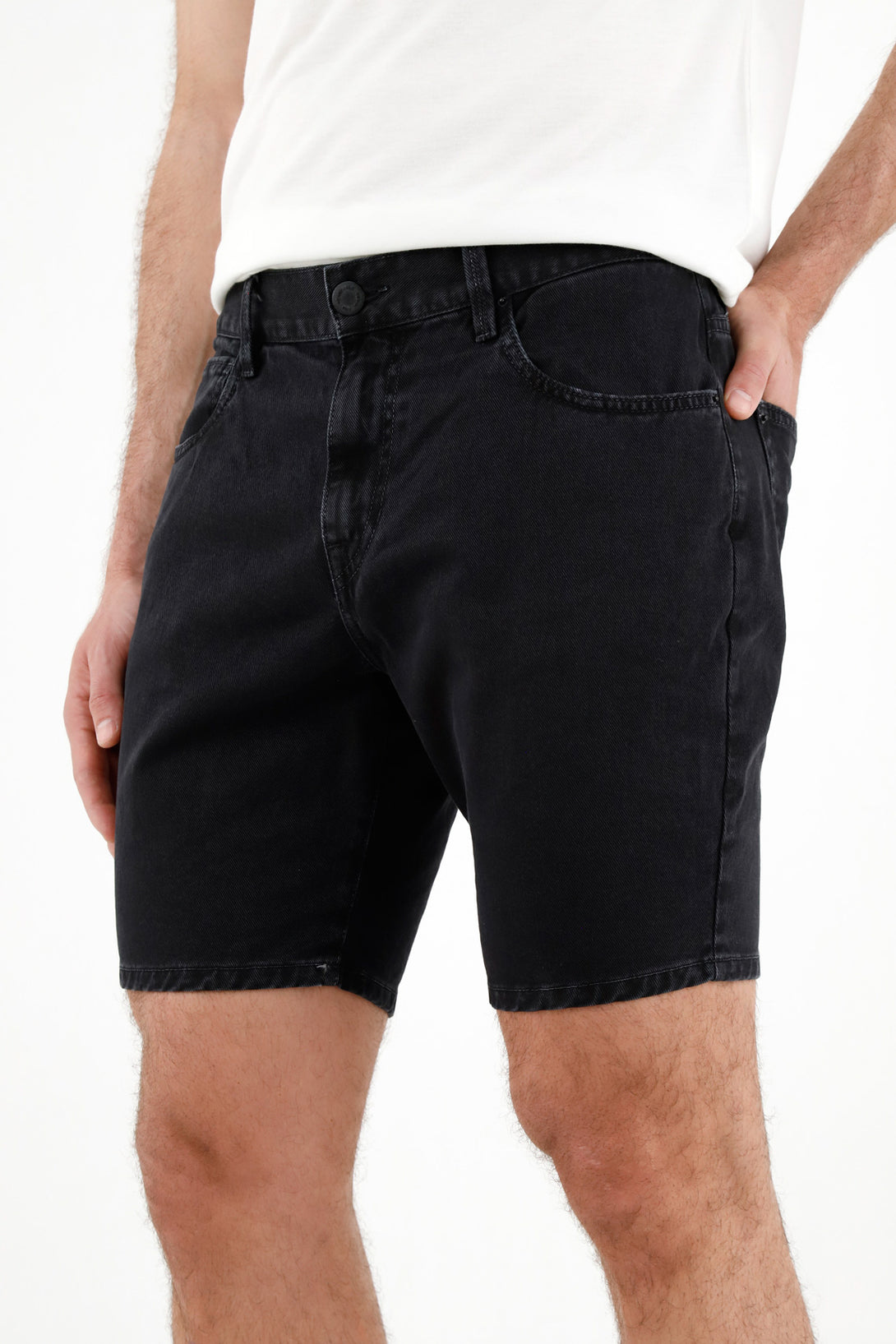 Bermuda negra tipo Nudy para hombre