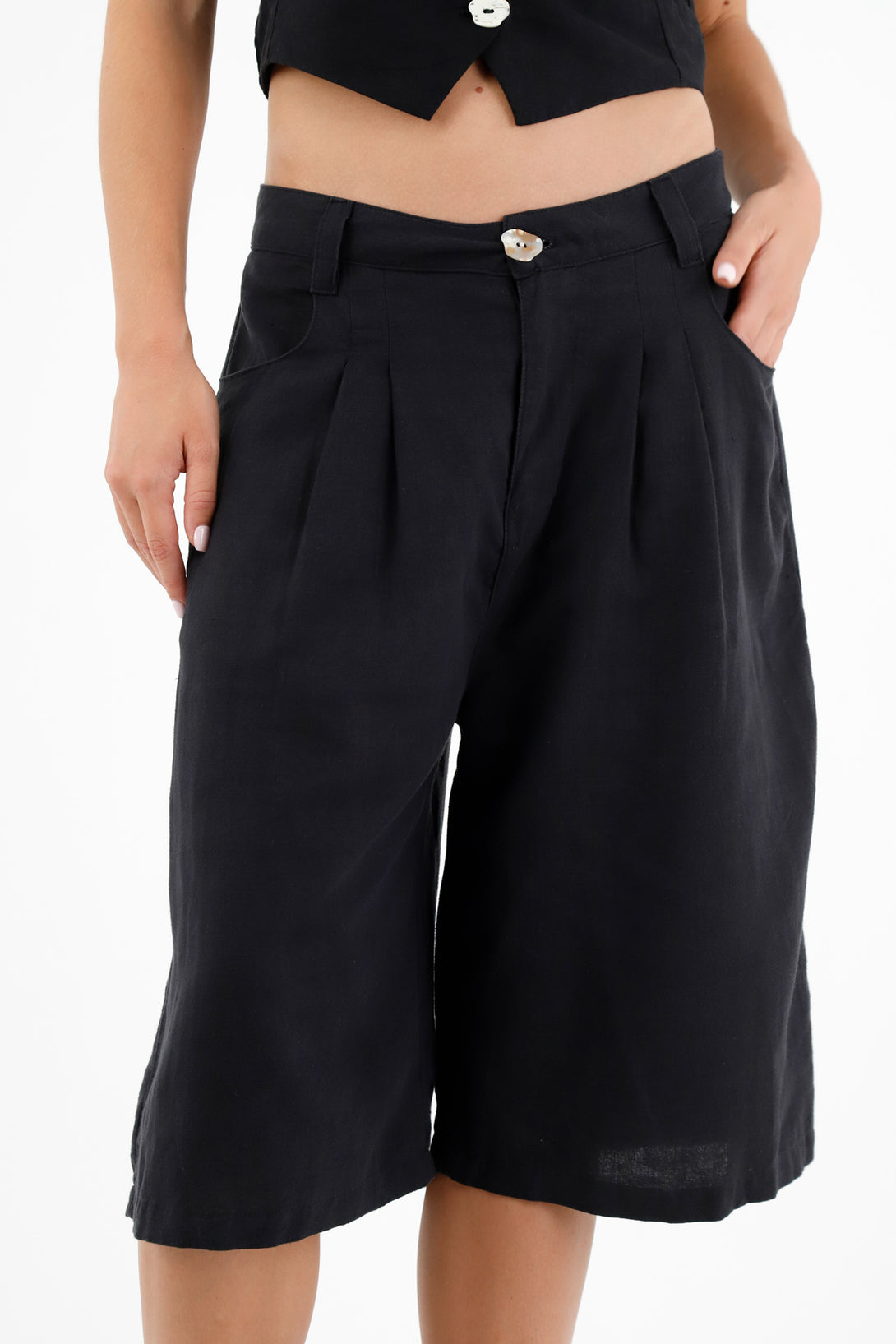 Women's Long Black Shorts