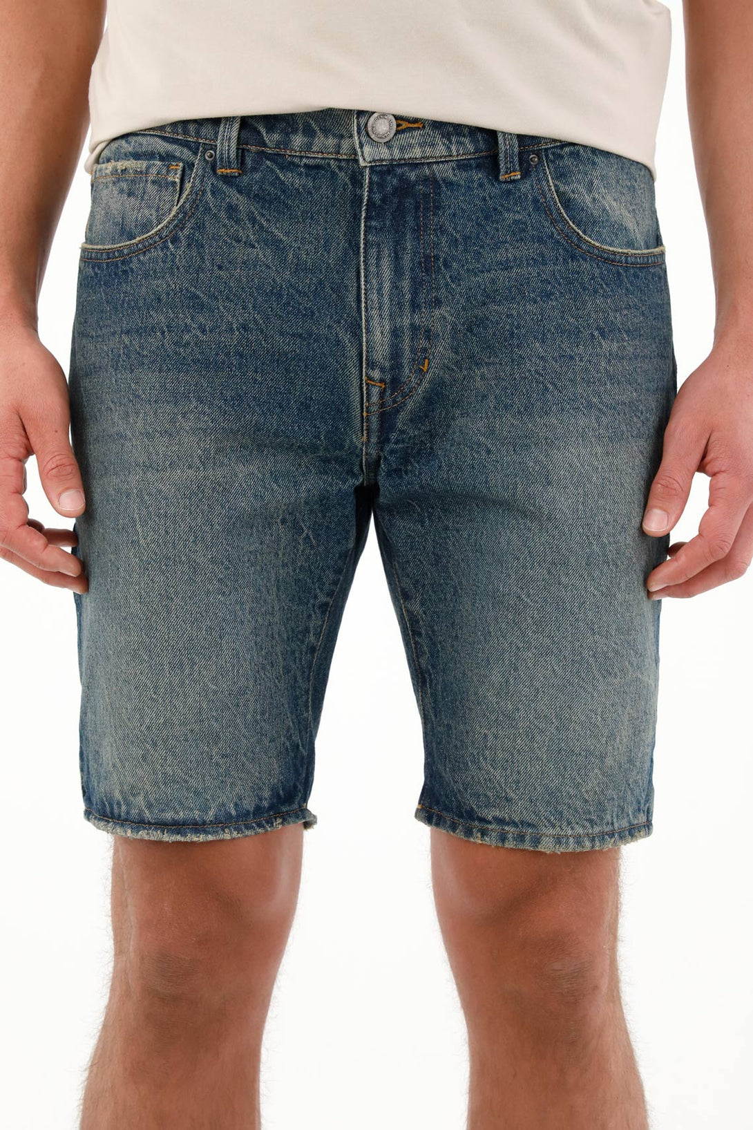 Men's Blue Five-Pocket Nudy Bermuda Shorts