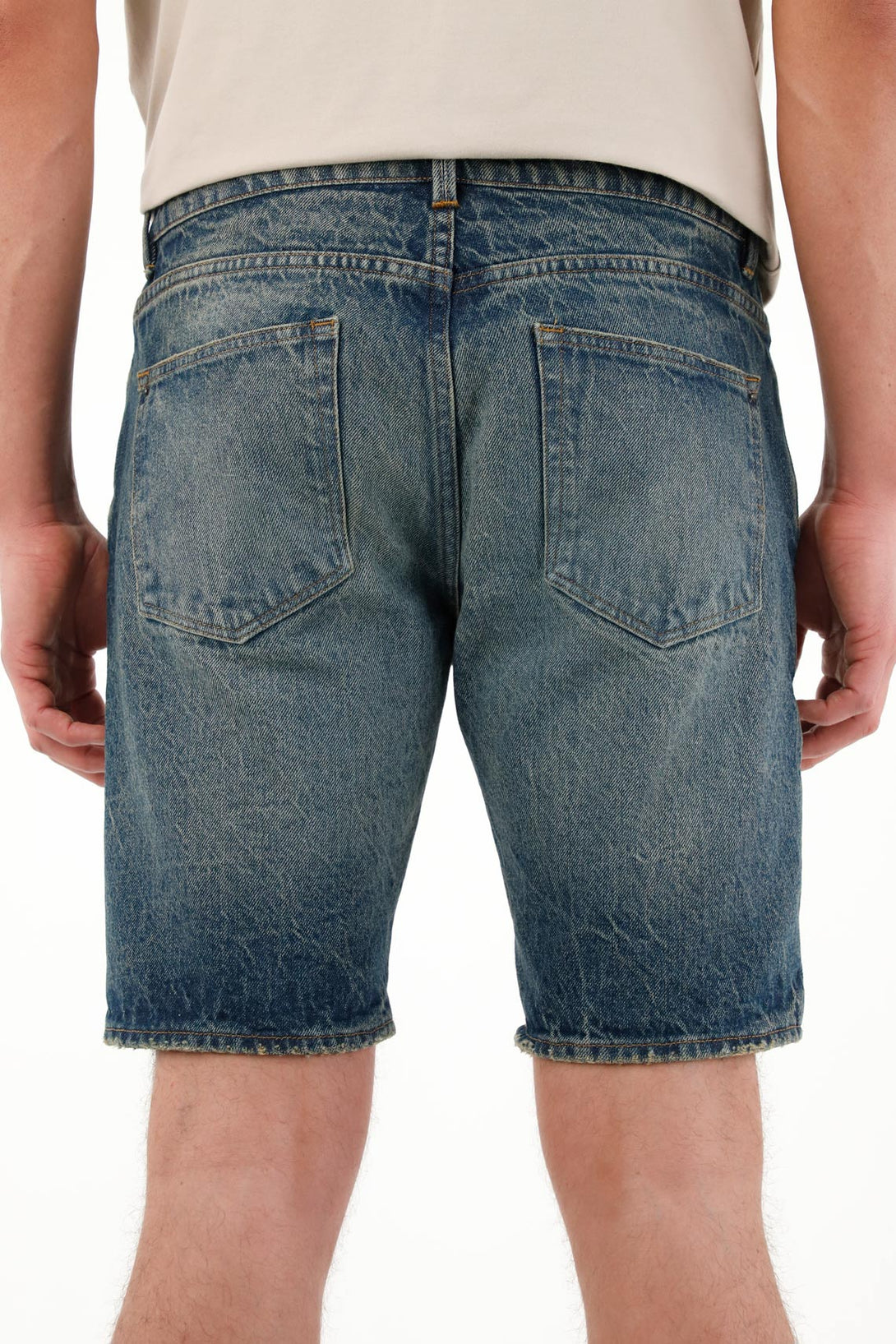 Men's Blue Five-Pocket Nudy Bermuda Shorts