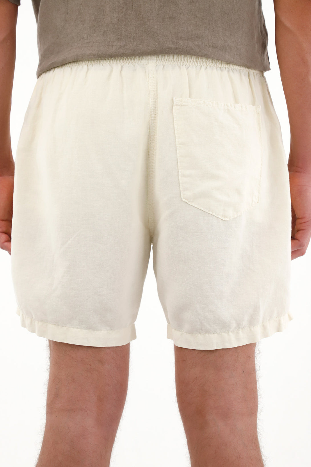 Men's Yellow Elastic Waist Regular Fit Bermuda Shorts