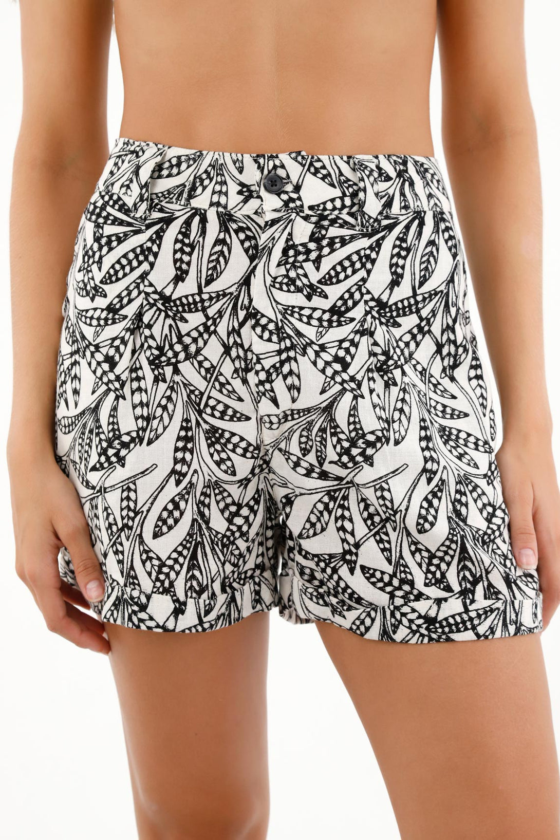 Women's High-Waisted 100% Cotton Bermuda