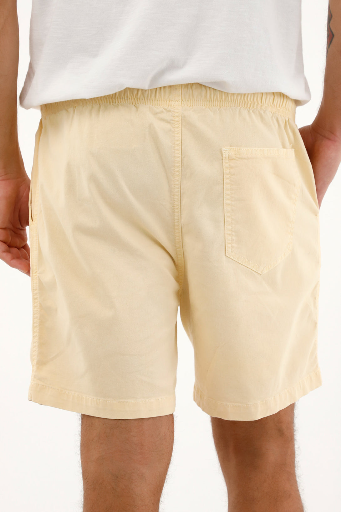 Men's Brown Bermuda Shorts with Elastic Waistband