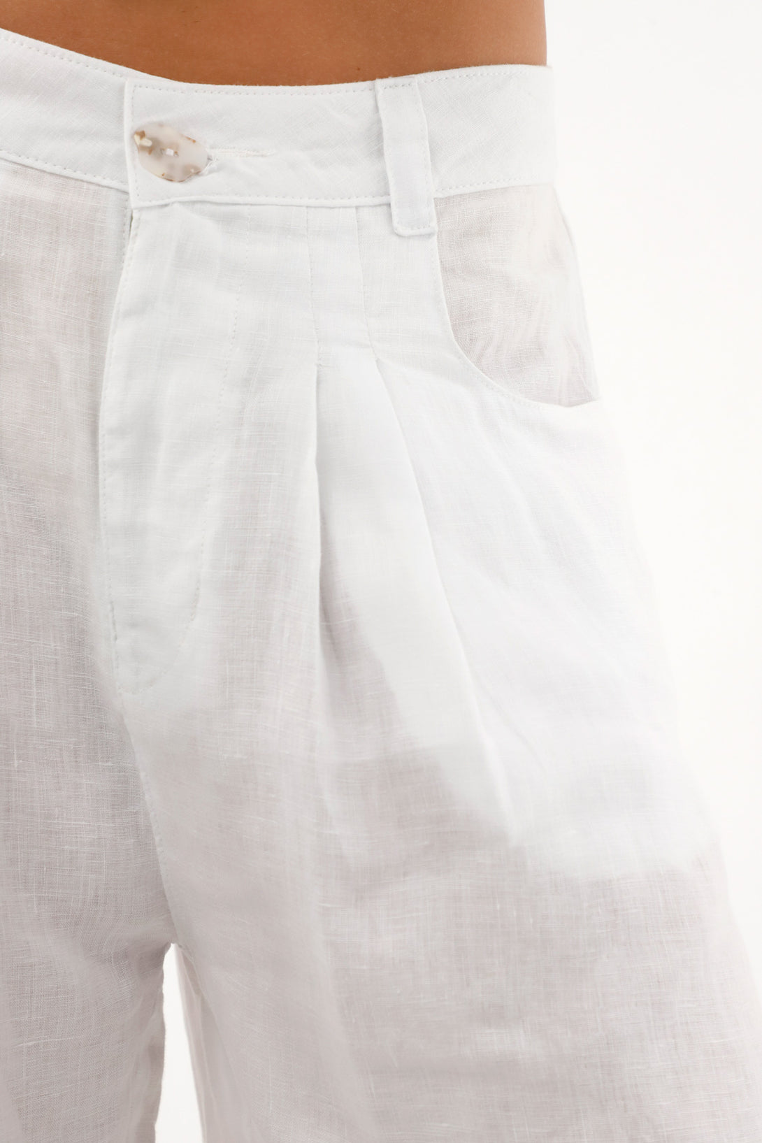 Women's White Long Bermuda Shorts