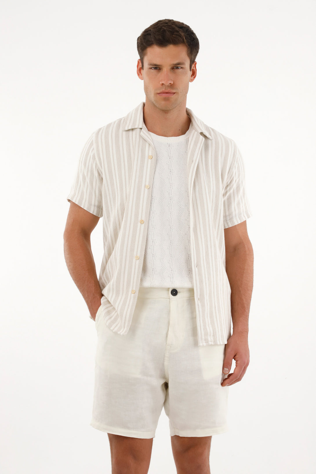 Men's 100% Raw Linen Chino Shorts