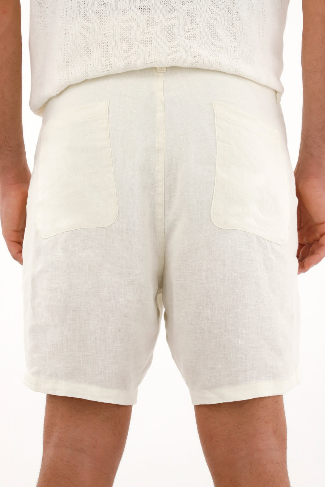 Men's 100% Raw Linen Chino Shorts