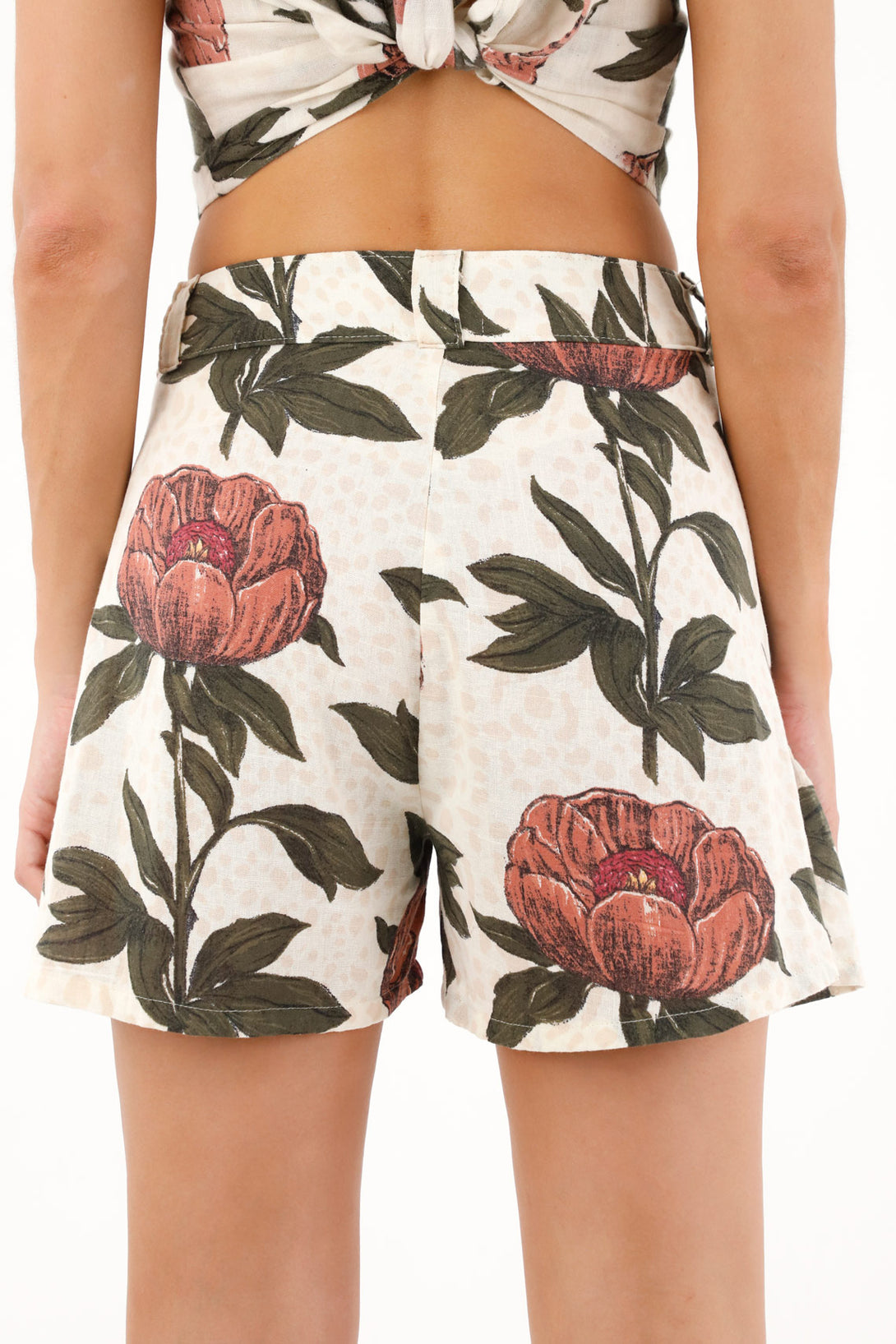 Bermuda con estampado de flores para mujer